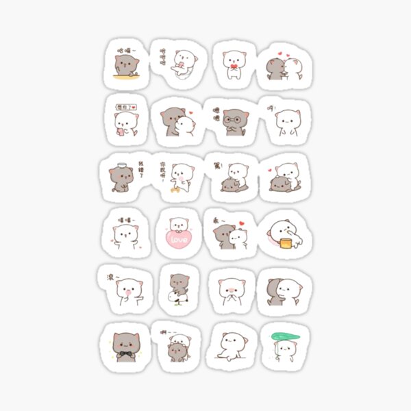 Pack d'autocollants de chat mignon Mochi Peach Sticker