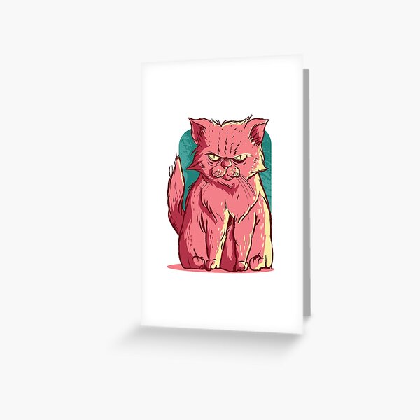 Grumpy Cute Kitty Cat Desing Greeting Card