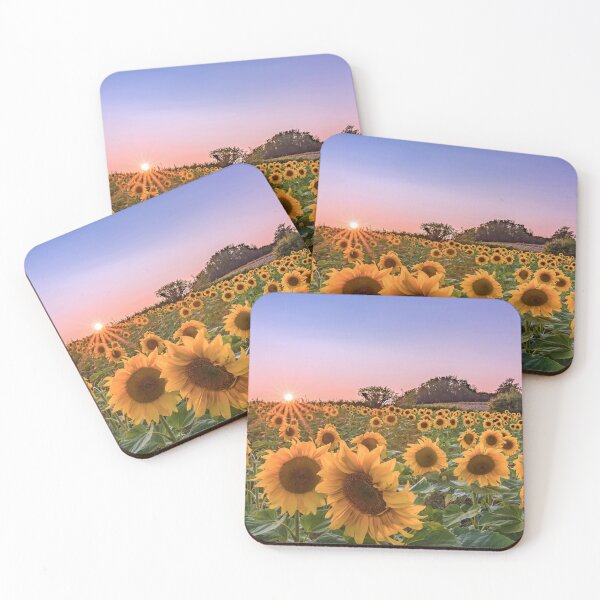 Item preview, A sunset sunflower field designed and sold by Dannyhowe81.