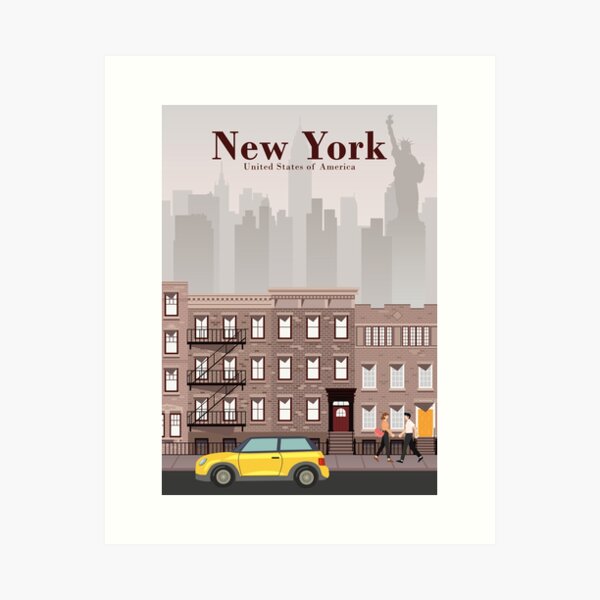 Artikel-Vorschau von New York City Reiseposter im minimalistischen Retro-Stil, designt und verkauft von Stadify.