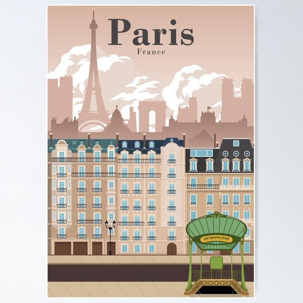 Item preview, Paris Skyline Travel Poster Minimal Vintage Style designed and sold by Stadify.