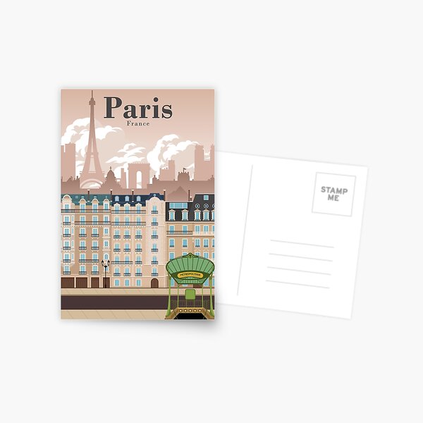 Item preview, Paris Skyline Travel Poster Minimal Vintage Style designed and sold by Stadify.