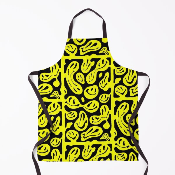 Item preview, Black and Yellow Melted Smiley Face Psychedelic Pattern designed and sold by ladybirddesigns.