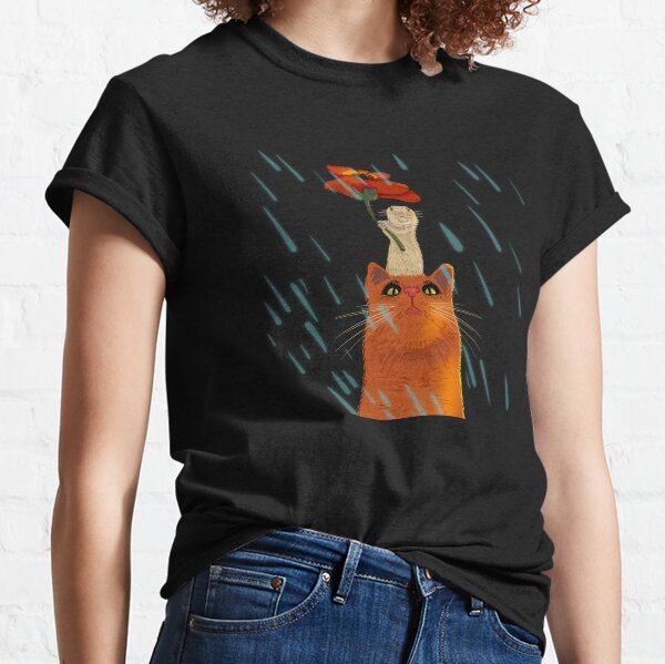 Cat and mouse on a rainy day Classic T-Shirt