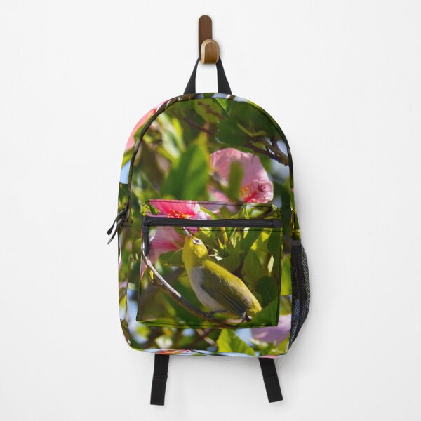 Item preview, White Eye Warbling Enjoying The Hibiscus Bird Lover Birding designed and sold by concettaellis.