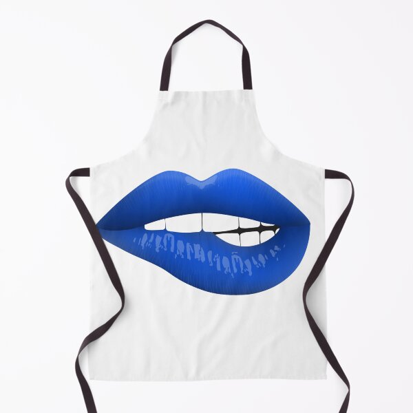 Item preview, Mouth With Blue Lips Biting Lower Lip designed and sold by Mary Riley.