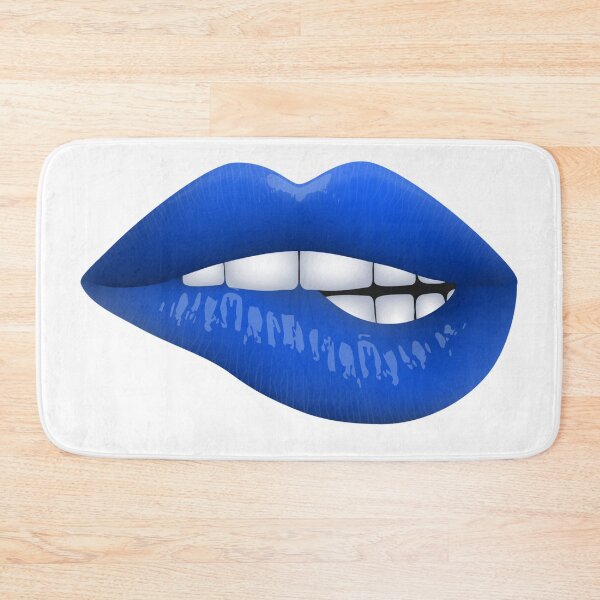 Item preview, Mouth With Blue Lips Biting Lower Lip designed and sold by Mary Riley.