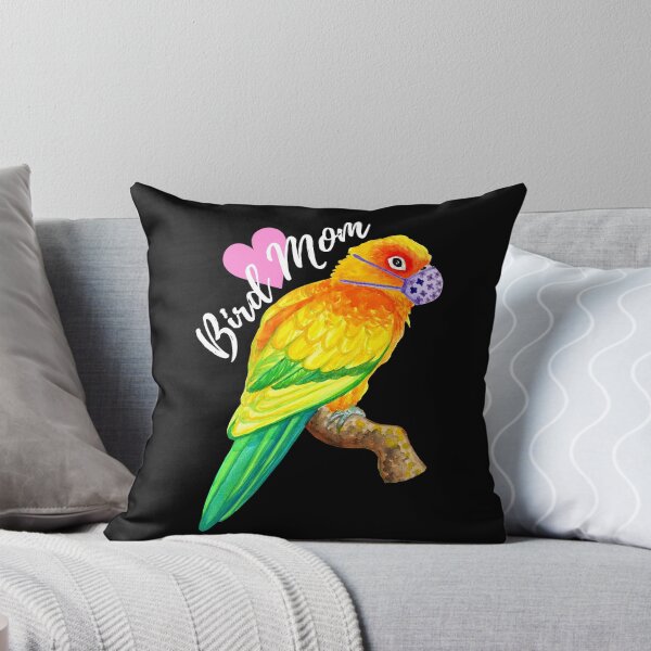 Item preview,  Parrot Bird Mom - Sun Conure with Face Mask Watercolor designed and sold by Ivy Lily Art.