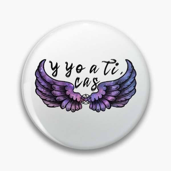 Item preview, Destiel DeanCas Spanish Wings "y yo a ti" (Galaxy Version Black) designed and sold by MinaMonsterMash.