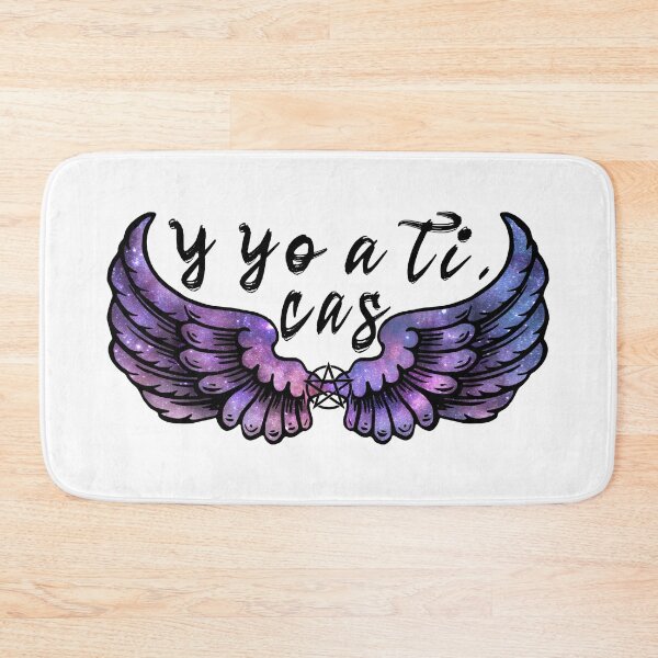 Item preview, Destiel DeanCas Spanish Wings "y yo a ti" (Galaxy Version Black) designed and sold by MinaMonsterMash.