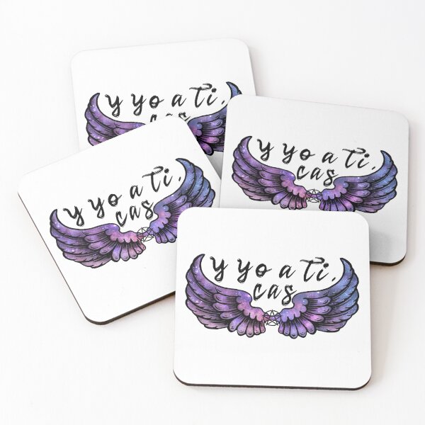 Item preview, Destiel DeanCas Spanish Wings "y yo a ti" (Galaxy Version Black) designed and sold by MinaMonsterMash.