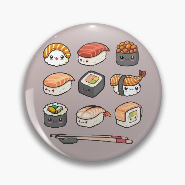 Item preview, Happy Sushi Kawaii Anime Japanese Food Lover Funny Illustration Gift designed and sold by alenaz.