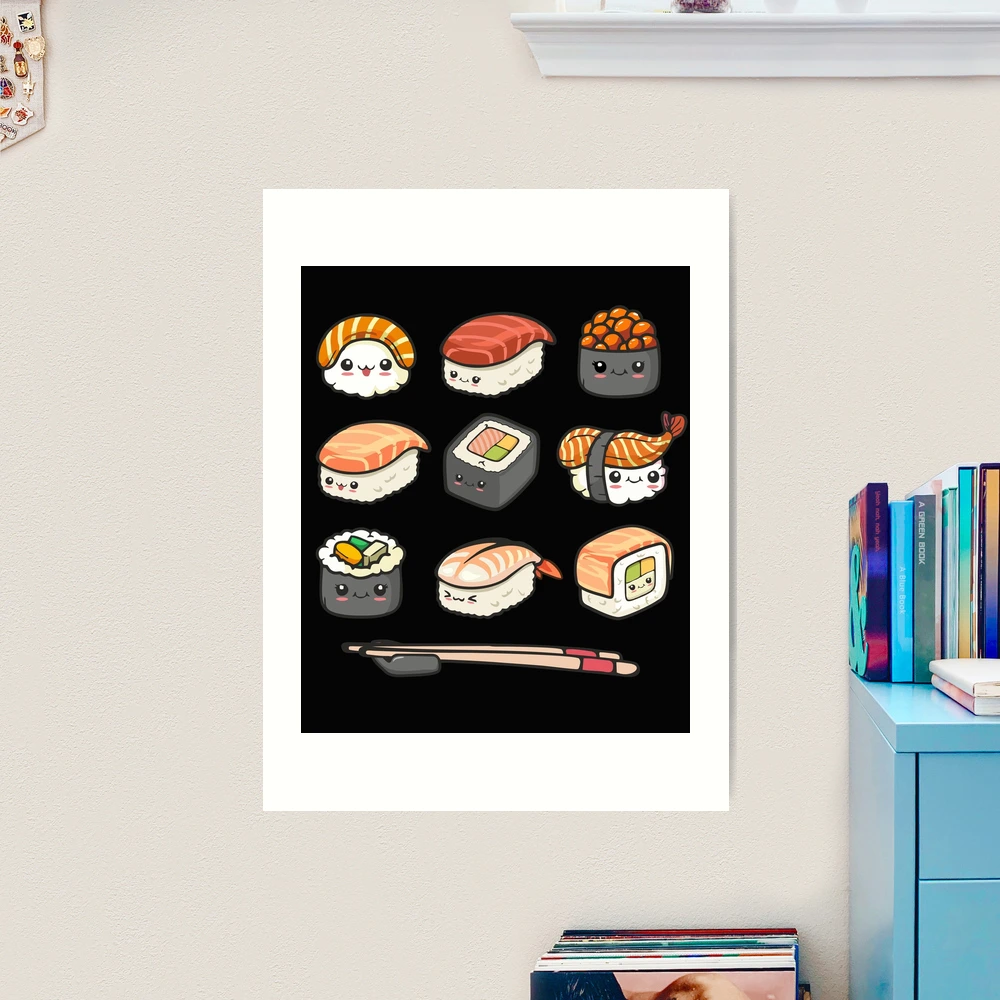 Sushi Lover Gift Cute Doodle Japan Food Fan Just Roll With It Digital Art  by Jeff Creation - Pixels