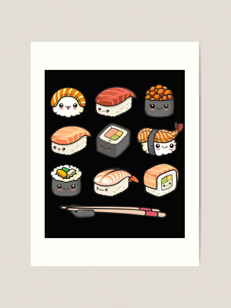 Sushi Lover Gift Cute Doodle Japan Food Fan Just Roll With It Digital Art  by Jeff Creation - Pixels