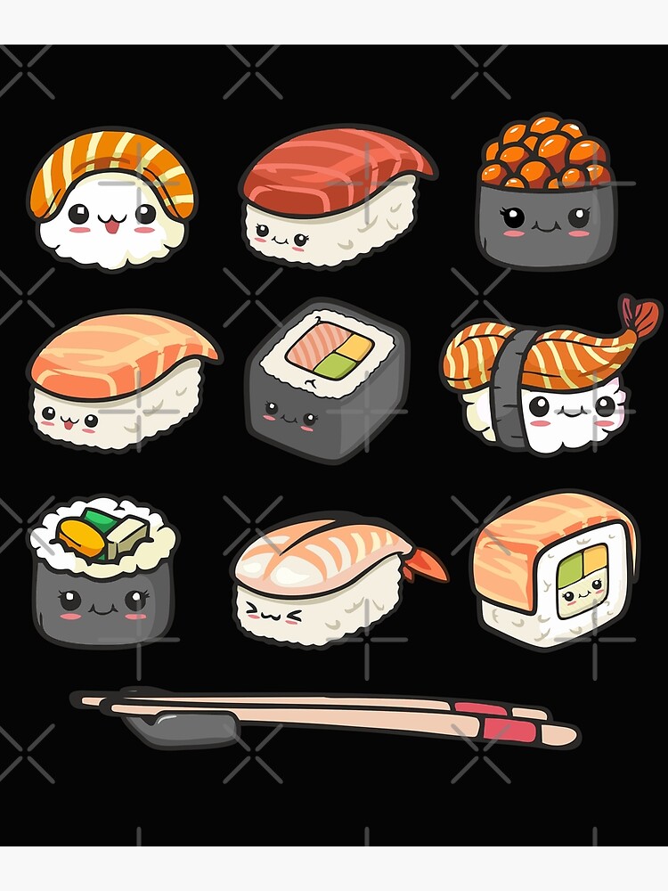 Sushi is my Valentine funny saying with cute sushi illustration perfect gift  idea for sushi lover and valentine's day - Sushi Lover Gifts - Magnet