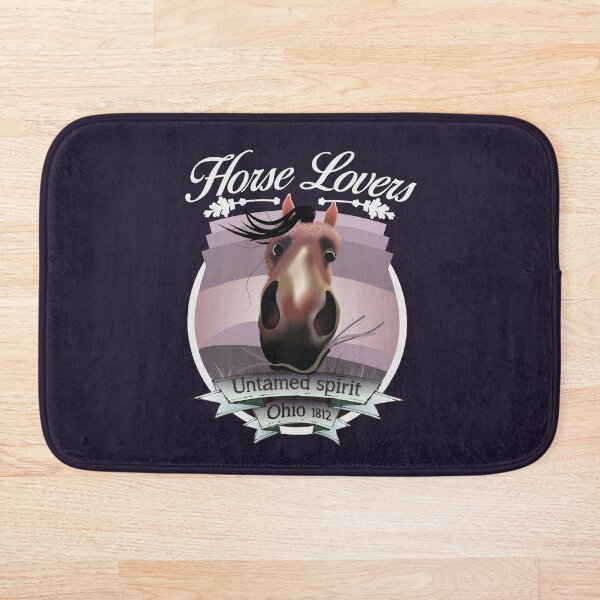 Horse Lovers - untamed spirit - Ohio 1812 (light lettering) Bath Mat