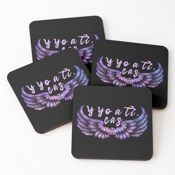 Item preview, Destiel DeanCas Spanish Wings "y yo a ti" (Galaxy Version Pink) designed and sold by MinaMonsterMash.