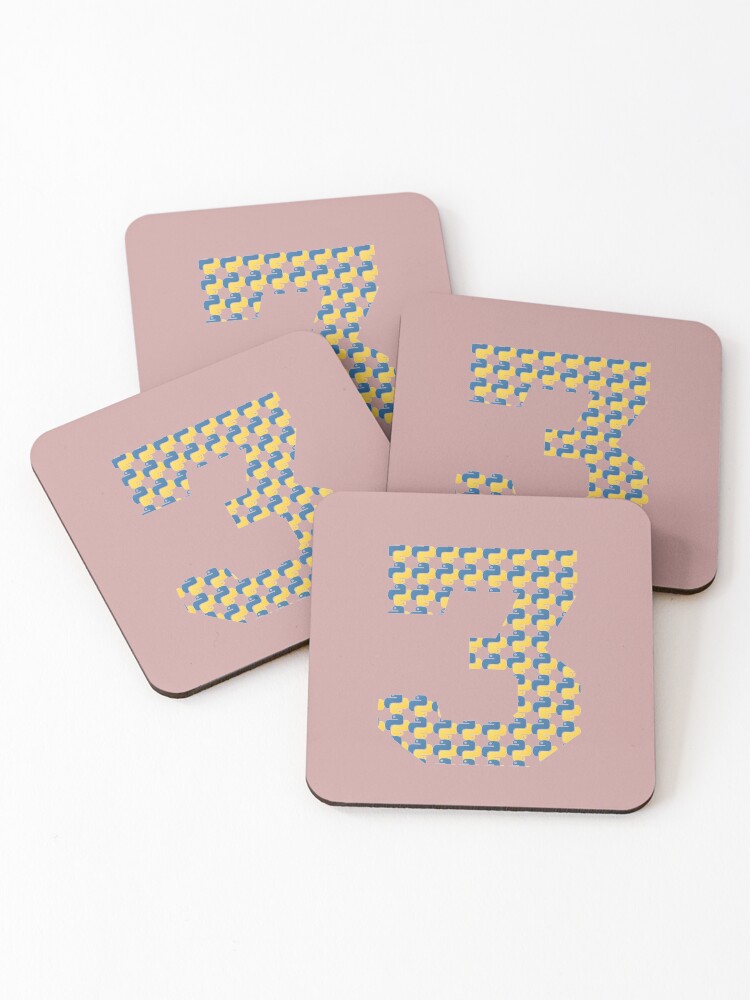 Thumbnail 1 of 5, Coasters (Set of 4), python logo in python 3 designed and sold by Indite.