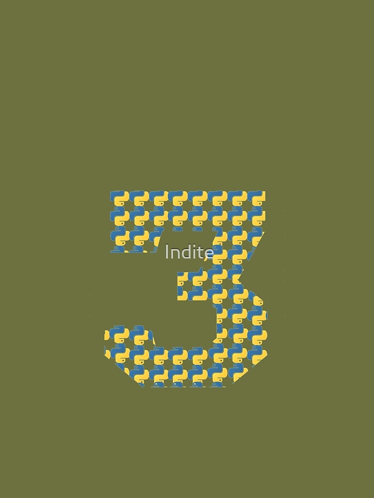 Thumbnail 4 of 4, Graphic T-Shirt, python logo in python 3 designed and sold by Indite.
