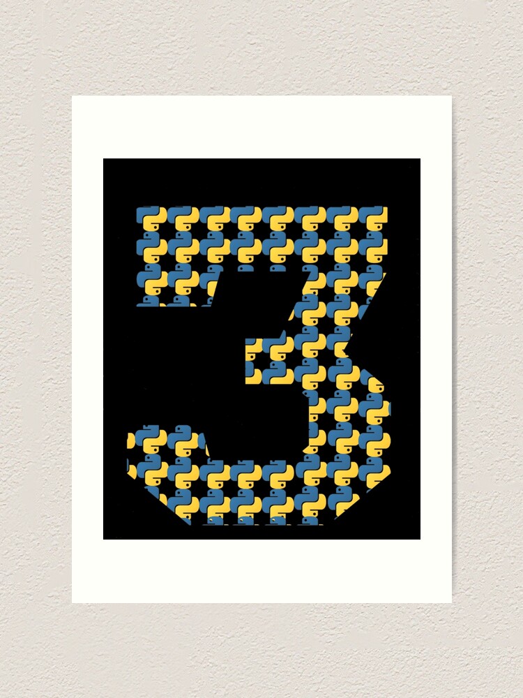 Thumbnail 1 of 3, Art Print, python logo in python 3 designed and sold by Indite.