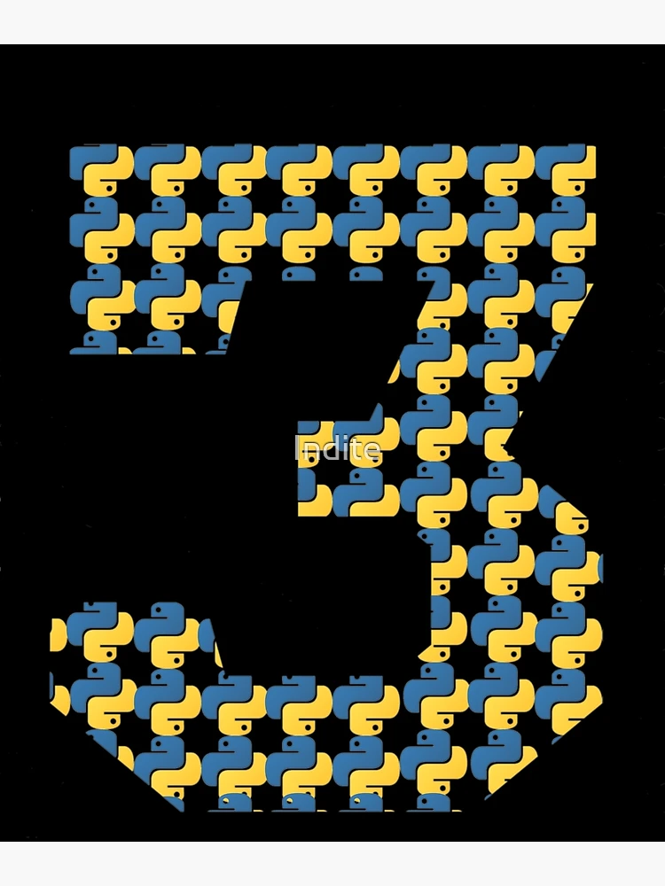 Thumbnail 3 of 3, Canvas Print, python logo in python 3 designed and sold by Indite.