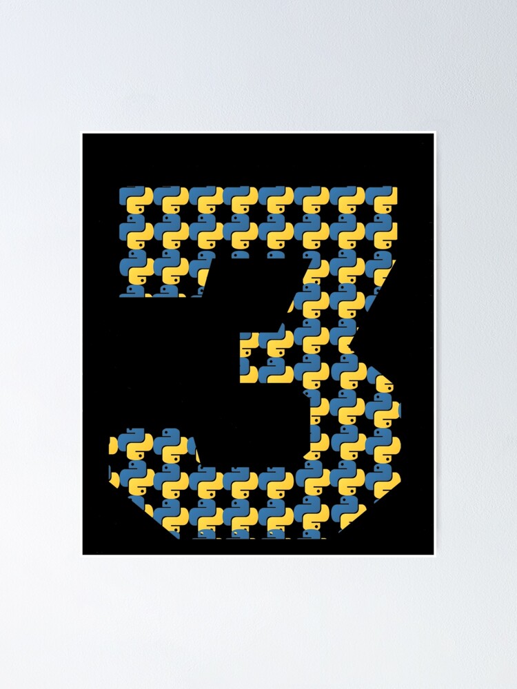 Thumbnail 1 von 3, Poster, Python-Logo in Python 3 designt und verkauft von Indite.