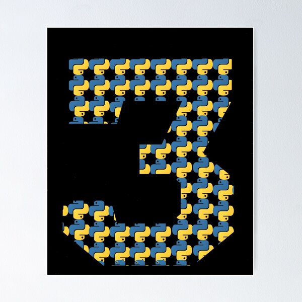 Item preview, python logo in python 3 designed and sold by Indite.