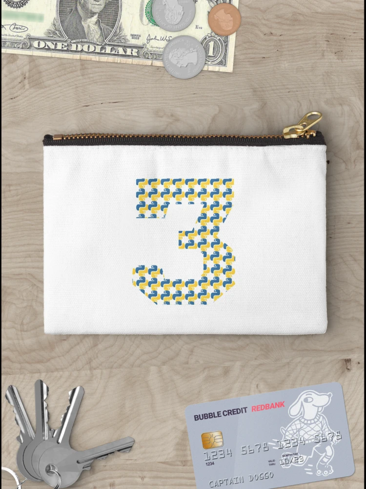 Thumbnail 3 of 4, Zipper Pouch, python logo in python 3 designed and sold by Indite.