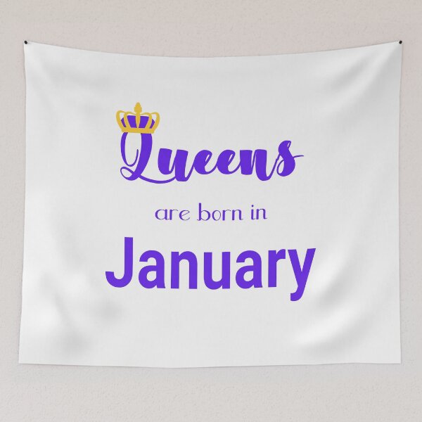 Item preview, Queens are born in January, January birthday quote 3 designed and sold by orangerinka.