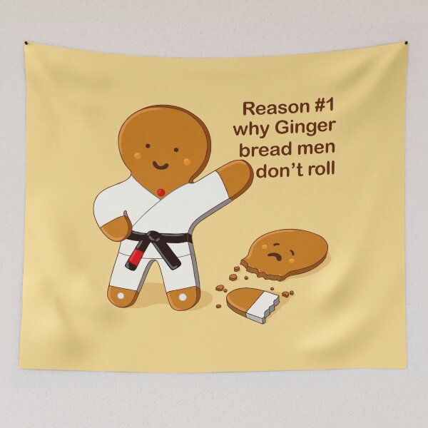Item preview, Gingerbread man don't roll - jiu jitsu gift - judo gift - Christmas tshirt designed and sold by undersideland.