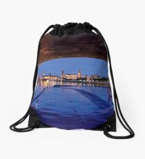 Evening Approach to Dresden 11 Drawstring Bag