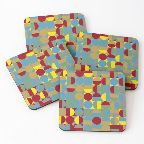 Item preview, Abstract mosaic with geometric elements in yellow and gray color palette designed and sold by acidmit.
