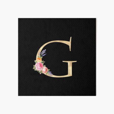  3D Rose Art Deco Monogram Letter G Gold Effect and