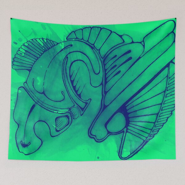 Item preview, Neon Green Alien Skeleton Space Ship designed and sold by iamstevivaughn.