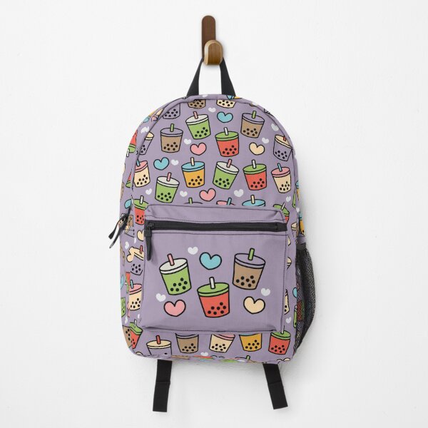 Item preview, Cute Bubble Tea Flavors and Hearts Pattern - Purple Version designed and sold by BobaTeaMe.