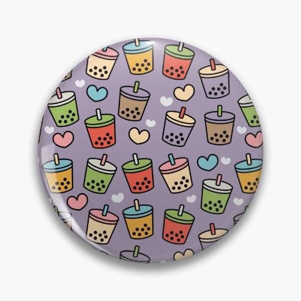 Item preview, Cute Bubble Tea Flavors and Hearts Pattern - Purple Version designed and sold by BobaTeaMe.