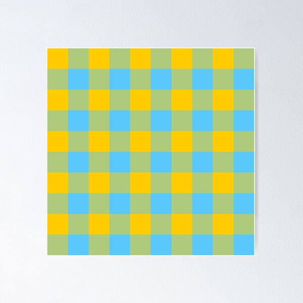 Item preview, Yellow and light blue checkered pattern designed and sold by acidmit.