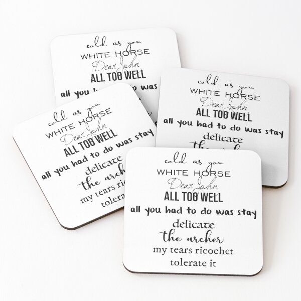 Taylor Swift All Too Well Lyrics Coasters (Set of 4) for Sale by