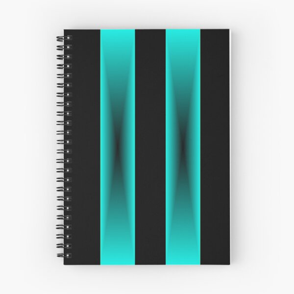 Aperçu de l'œuvre Rayures de fondu cyan à noir avec fond noir créée et vendue par DistantOverture.