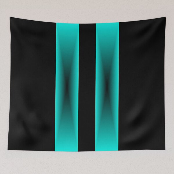 Item preview, Cyan to Black Fade Stripes with Black Background designed and sold by DistantOverture.