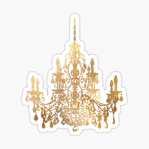 Crystal Chandelier in Faux Gold Sticker
