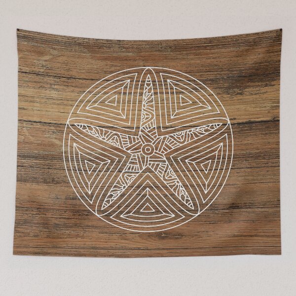 Item preview, preppy rustic brown beach wood tropical tribal tattoo starfish sand dollar designed and sold by IamTrending.