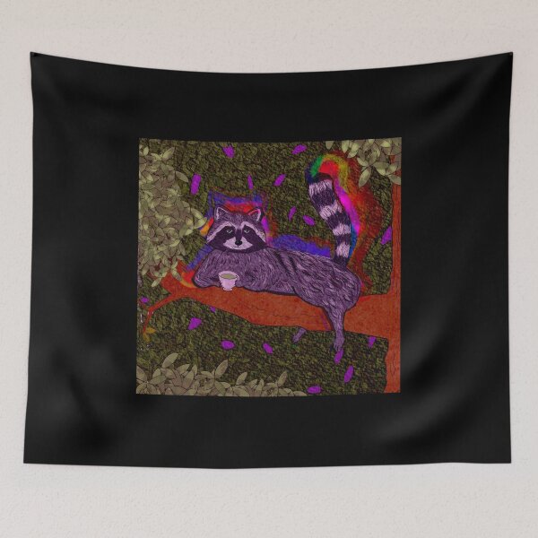 Item preview, Psychedelic Chill Raccoon  designed and sold by Livia1209.