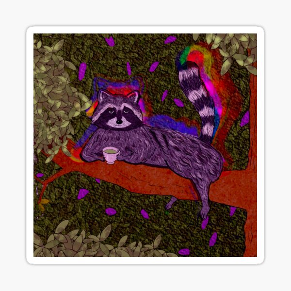 Chill Raccoon Stickers | Redbubble