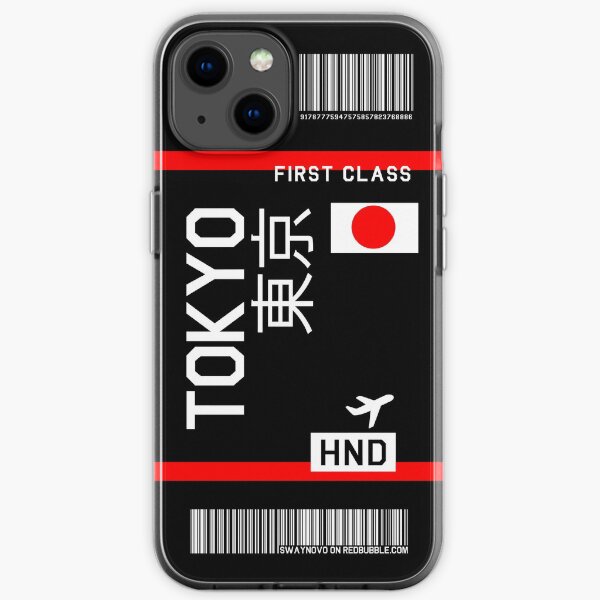 Flugticket Tokio in schwarz iPhone Flexible Hülle