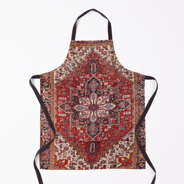 Item preview, Persia Heriz 19th Century Authentic Colorful Picture of a Blue Red and Cream Rug designed and sold by vintagepatterns.