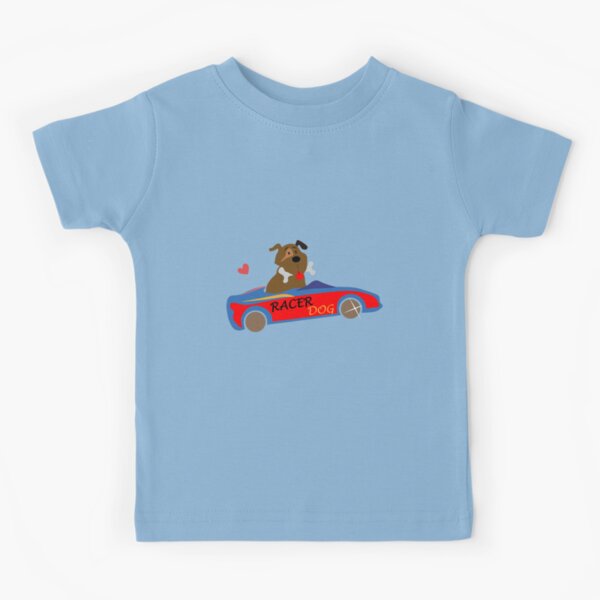 Dog in a racing car Kids T-Shirt