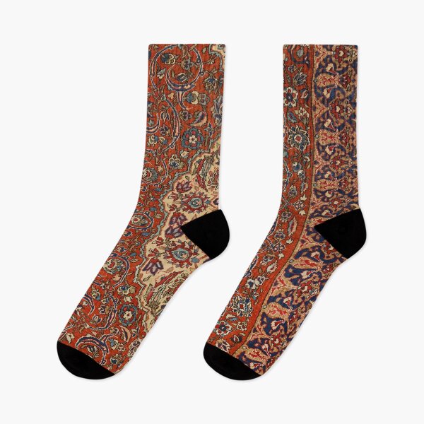 Item preview, Persia Isfahan 19th Century Authentic Colorful Picture of a Red Blue and Tan Rug designed and sold by vintagepatterns.