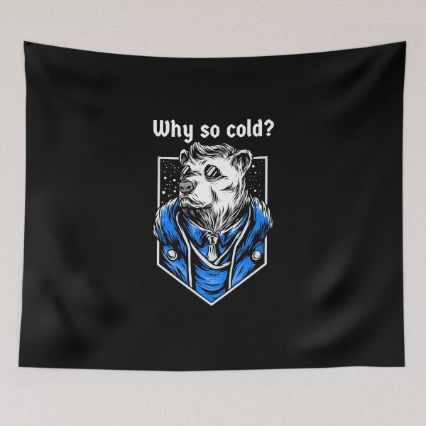 Item preview, Why so cold?- graphic design- polar bear with glasses-black designed and sold by josephsteez.