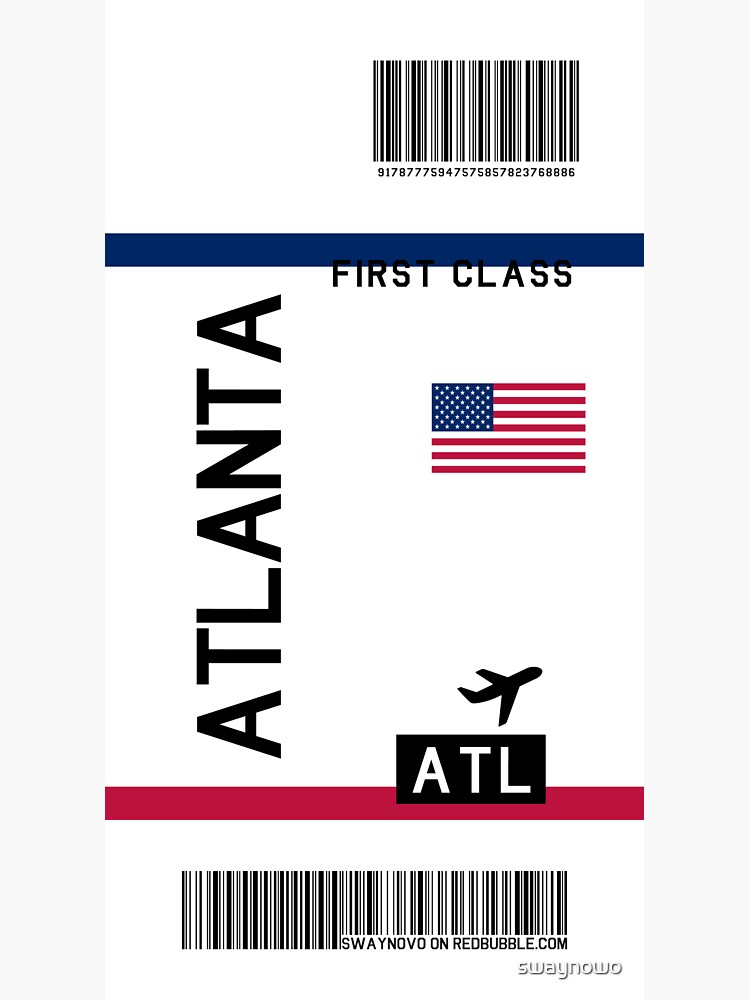 "Flight Ticket Atlanta" Sticker for Sale by swaynowo Redbubble
